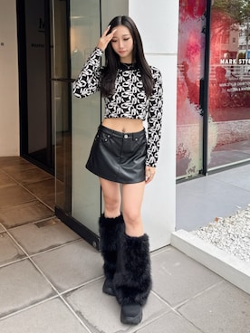 「GYDA（ジェイダ）のアイテム（ニット/セーター）」を使った、hinanoさん（レディース・156cm）の秋コーディネート