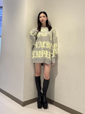 「GYDA（ジェイダ）のアイテム（ニット/セーター）」を使った、hinanoさん（レディース・156cm）の秋コーディネート