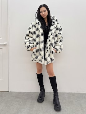 「GYDA（ジェイダ）のアイテム（ニット/セーター）」を使った、hinanoさん（レディース・156cm）の秋コーディネート