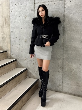 「GYDA（ジェイダ）のアイテム（ワンピース）」を使った、hinanoさん（レディース・156cm）の秋コーディネート