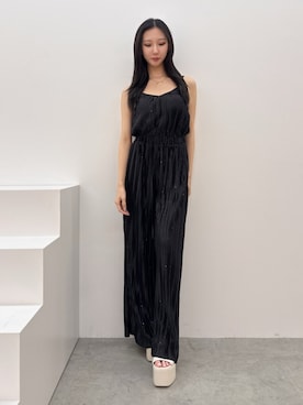 「GYDA（ジェイダ）のBASICチャンキーサンダル（サンダル、ホワイト系）」を使った、hinanoさん（レディース・156cm）の春コーディネート