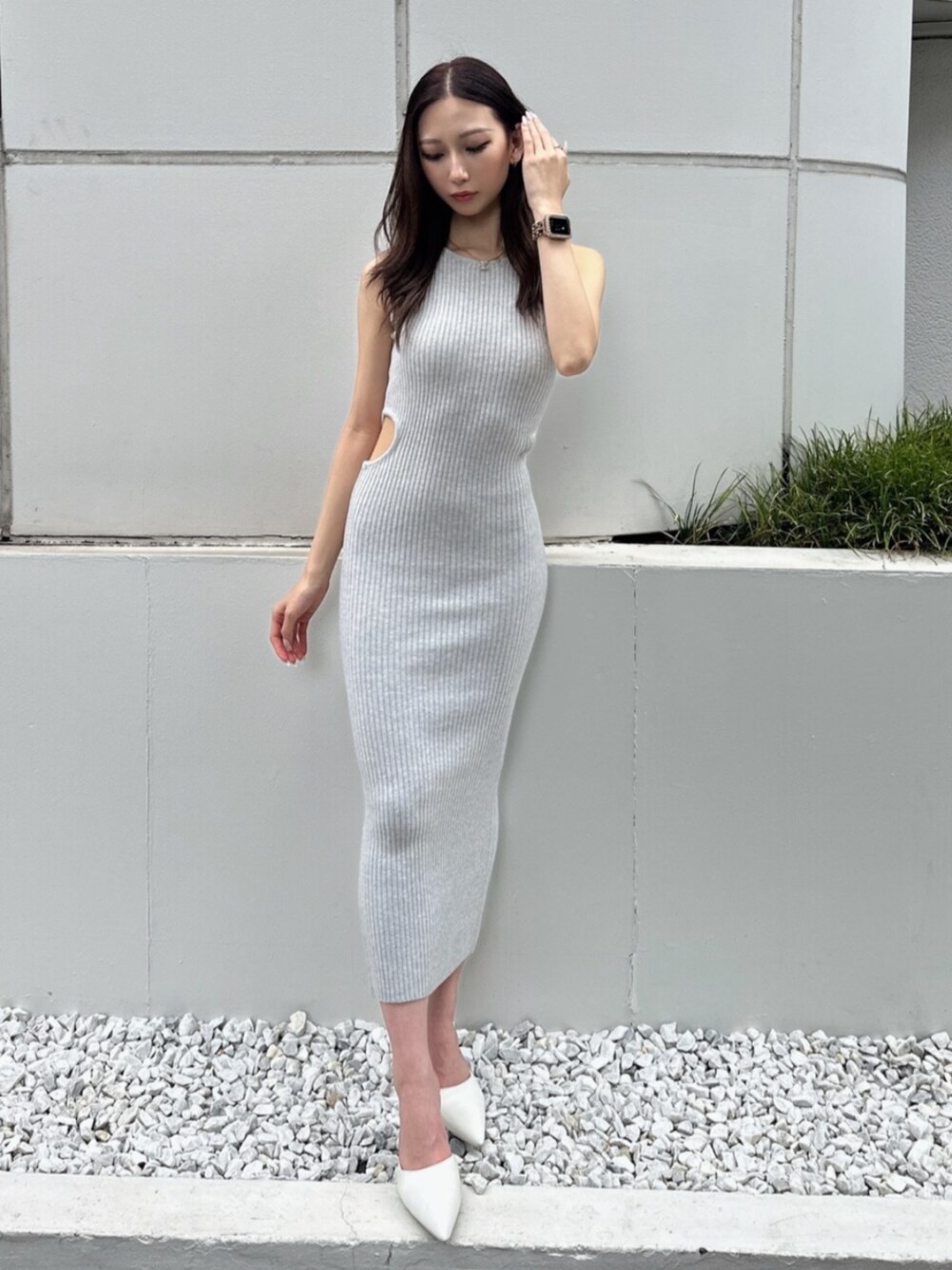 SIDE OPENロングニットワンピース（ワンピース）｜GYDA
