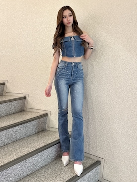 「GYDAデニム」｜「アイテム（Tシャツ/カットソー）」を使った、hinanoさん（レディース・156cm）の冬コーディネート
