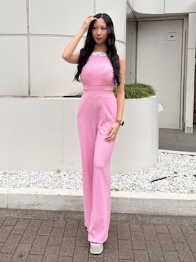 「GYDA（ジェイダ）のBASICチャンキーサンダル（サンダル、ホワイト系）」を使った、hinanoさん（レディース・156cm）の春コーディネート