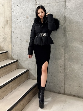 「GYDA（ジェイダ）のアイテム（ワンピース）」を使った、hinanoさん（レディース・156cm）の秋コーディネート