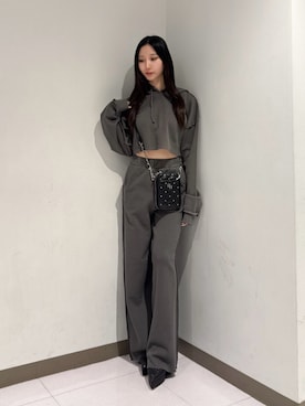 「GYDA（ジェイダ）のアイテム（その他パンツ）」を使った、hinanoさん（レディース・156cm）の秋コーディネート