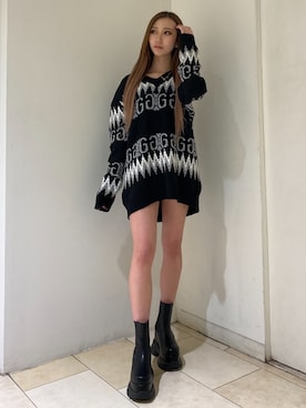 「GYDAデニム」｜「アイテム（スカート）」を使った、hinanoさん（レディース・156cm）の冬コーディネート