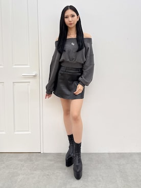 「アイテム（スウェット）」を使った、hinanoさん（レディース・156cm）の夏コーディネート