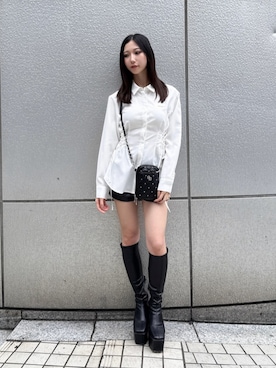 「GYDA（ジェイダ）のアイテム（バッグ）」を使った、hinanoさん（レディース・156cm）の秋コーディネート