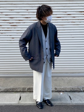 「韓国コーデ」｜「アイテム（スリッポン）」を使った、しょうへいさん（メンズ・176cm）の春コーディネート