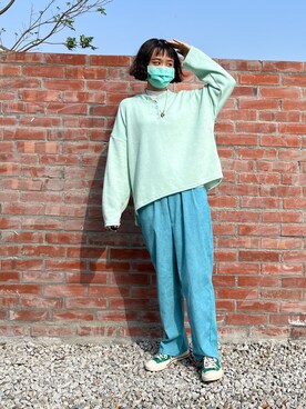 「アイテム（その他シューズ、グリーン系）」を使った、地上的襪子さん（レディース・163cm）の冬コーディネート