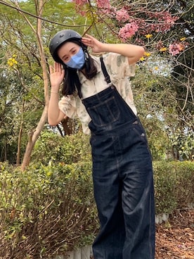 「NET（ネット）のアイテム（オールインワン・サロペット）」を使った、地上的襪子さん（レディース・163cm）の春コーディネート