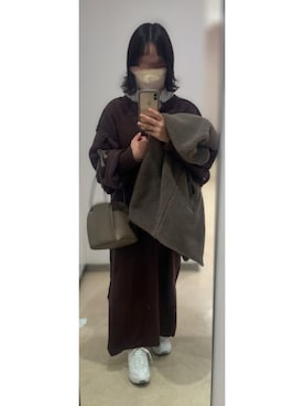 「Kastane（カスタネ）の【SETアイテム】クロップドカーディガン×ワンピースSET（ワンピース）」を使った、fumikaさん（レディース・147cm）の冬コーディネート