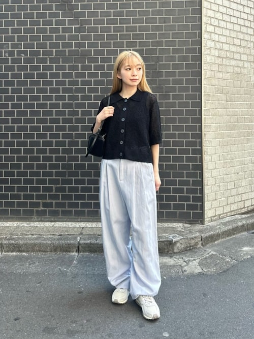 ノットヤーンニット ハーフスリーブ シャツ カーディガン
