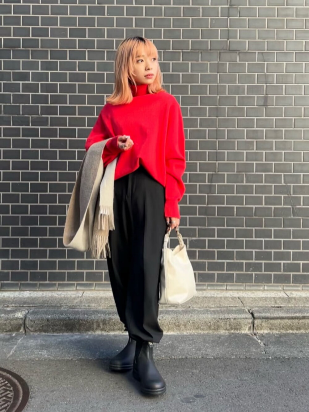 【mi】裏起毛バックゴム ストレートパンツ 裏起毛バックゴム ストレートパンツ ウォッシャブル