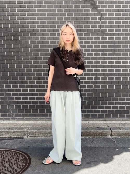 ナイロンコットン ワイドタックパンツ ウォッシャブル（その他パンツ