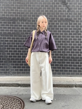 「ASICS（アシックス）のアイテム」を使った、塩川（shiokawa）さん（レディース・146cm）の春コーディネート