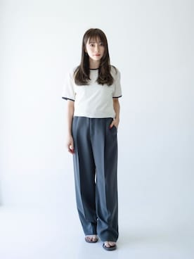 「アイテム（スラックス）」を使った、塩川（shiokawa）さん（レディース・146cm）の夏コーディネート