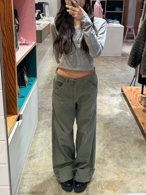 HENLY NECK TOPS ヘンリーネックトップス 春服（Tシャツ/カットソー