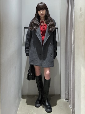 「SLY（スライ）のアイテム（ジャケット/アウター）」を使った、KAEDEさん（レディース・160cm）の冬コーディネート