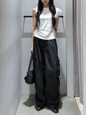 「SLY（スライ）のアイテム（パンツ）」を使った、KAEDEさん（レディース・160cm）の夏コーディネート