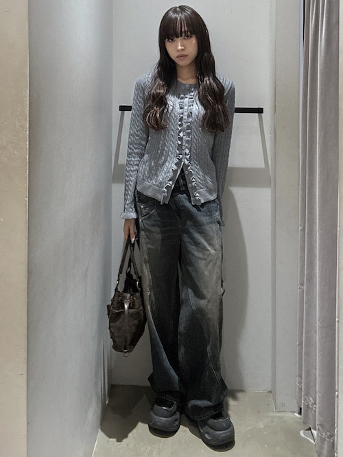 FRONT FRILL KNIT TOPS フロントフリル ニット トップス 秋服 冬服