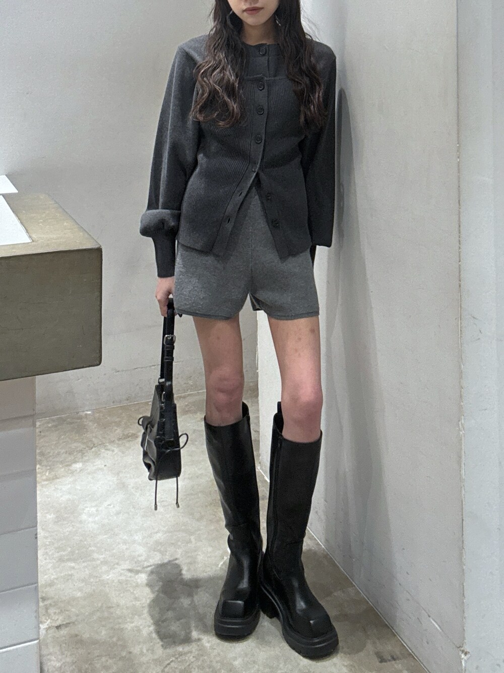 SLY（スライ）の「【美脚チートブーツ】SQUARE TOE KNEE BOOTS