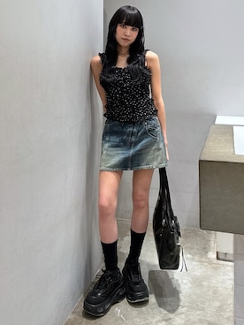 「厚底スニーカー」｜KAEDEさん（レディース・160cm）の夏コーディネート