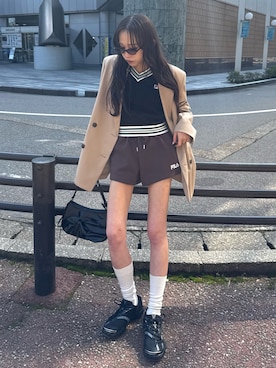 「SLY（スライ）のアイテム（バッグ）」を使った、KAEDEさん（レディース・160cm）の春コーディネート