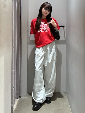 「カラーTシャツ」｜KAEDEさん（レディース・160cm）の夏コーディネート