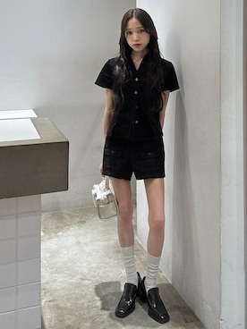 「SLY（スライ）のアイテム（パンツ）」を使った、KAEDEさん（レディース・160cm）の夏コーディネート