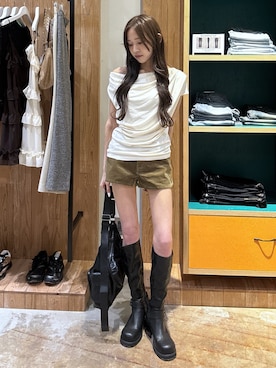 「SLY（スライ）のアイテム（パンツ）」を使った、KAEDEさん（レディース・160cm）の夏コーディネート