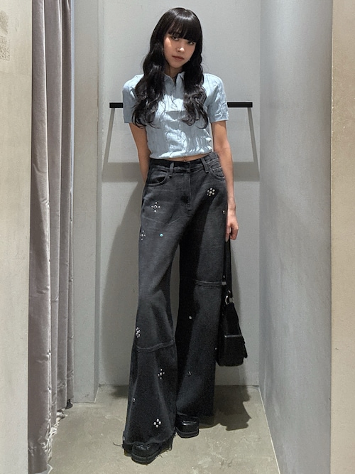 STUDS SEAM DESIGN FLARE PT-E スタッズ シームデザイン フレアパンツ