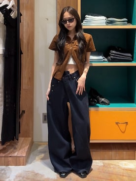 「SLY（スライ）のアイテム（パンツ）」を使った、KAEDEさん（レディース・160cm）の夏コーディネート