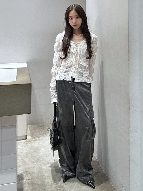 WASHED SATIN CARGO PT ウォッシュドサテンカーゴパンツ 春服（カーゴ