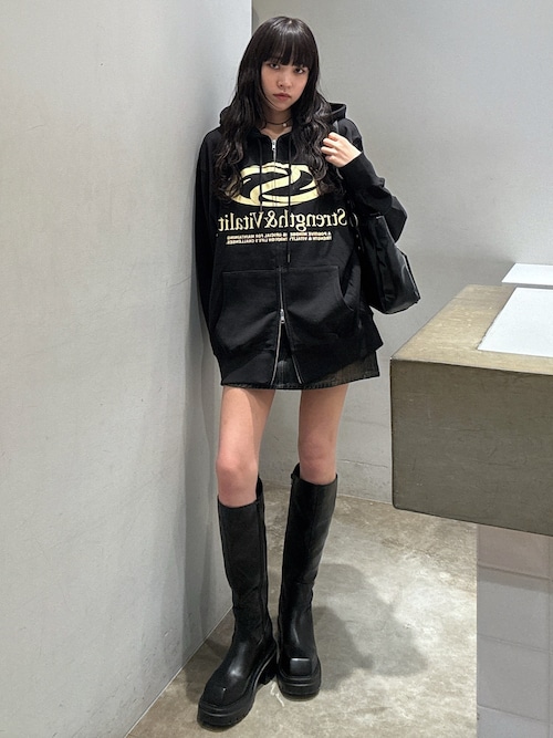 SLY tH[XXKAEDẼp[J[uPRINT OVER HOODIE vg I[o[ t[fB HiSLYbXCjvgR[fBl[g