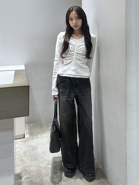 「SLY（スライ）のアイテム（バッグ）」を使った、KAEDEさん（レディース・160cm）の春コーディネート