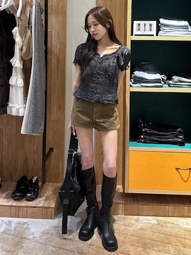 「SLY（スライ）のアイテム（パンツ）」を使った、KAEDEさん（レディース・160cm）の夏コーディネート