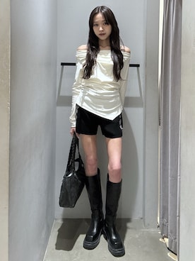 「SLY（スライ）のアイテム（バッグ）」を使った、KAEDEさん（レディース・160cm）の春コーディネート