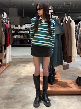 「SLY（スライ）のアイテム（パンツ）」を使った、KAEDEさん（レディース・160cm）の春コーディネート