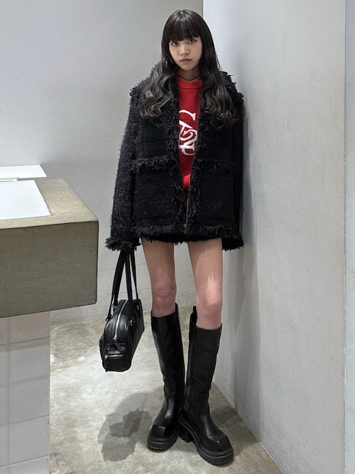 新品未使用タグ付SLY SQUARE TOE CHUNKY KNEE ブーツ厚底 新品未使用タグ付SLY SQUARE TOE CHUNKY KNEE ブーツ厚底 美脚チート