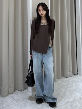 「SLY（スライ）のアイテム（バッグ）」を使った、KAEDEさん（レディース・160cm）の春コーディネート