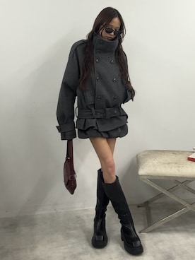 「SLY（スライ）のアイテム（パンツ）」を使った、KAEDEさん（レディース・160cm）の秋コーディネート