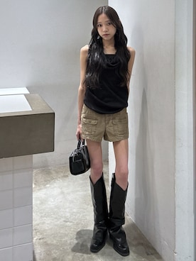 「SLY（スライ）のアイテム（パンツ）」を使った、KAEDEさん（レディース・160cm）の夏コーディネート