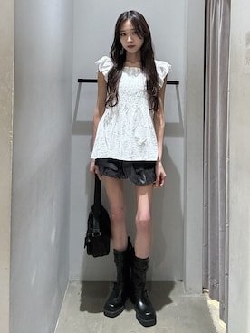 「SLY（スライ）のアイテム（バッグ）」を使った、KAEDEさん（レディース・160cm）の夏コーディネート
