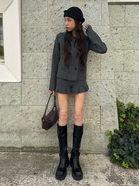 「SLY（スライ）のアイテム（パンツ）」を使った、KAEDEさん（レディース・160cm）の秋コーディネート