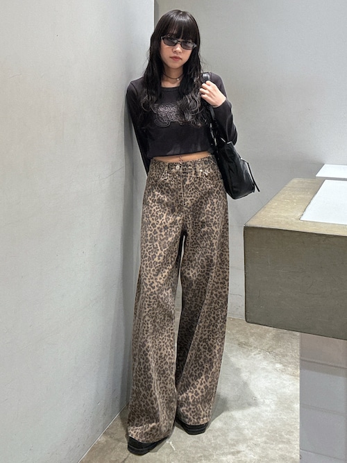 ジーンズ デニム デニムパンツ LEOPARD WIDE LEG PT-D レオパード