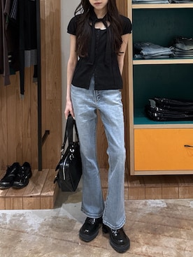 「SLY（スライ）のアイテム（バッグ）」を使った、KAEDEさん（レディース・160cm）の春コーディネート