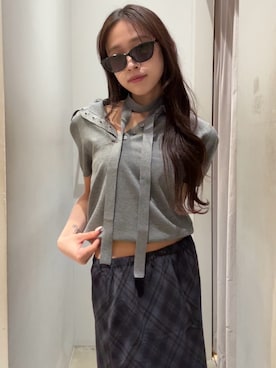 「SLY（スライ）のアイテム（スカート）」を使った、KAEDEさん（レディース・160cm）の春コーディネート