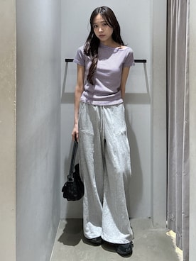 「SLY（スライ）のアイテム（パンツ）」を使った、KAEDEさん（レディース・160cm）の夏コーディネート